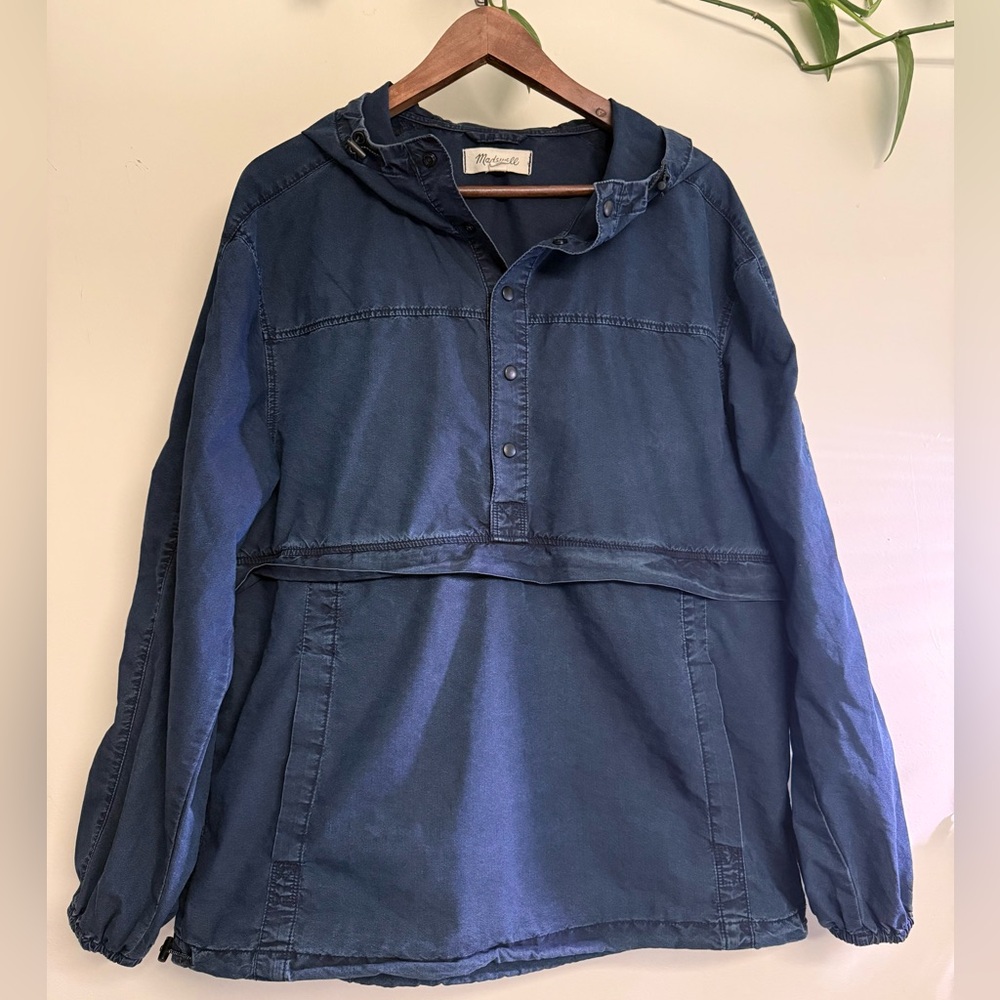 Madewell Navy Pullover Jacket size Medium - image 5